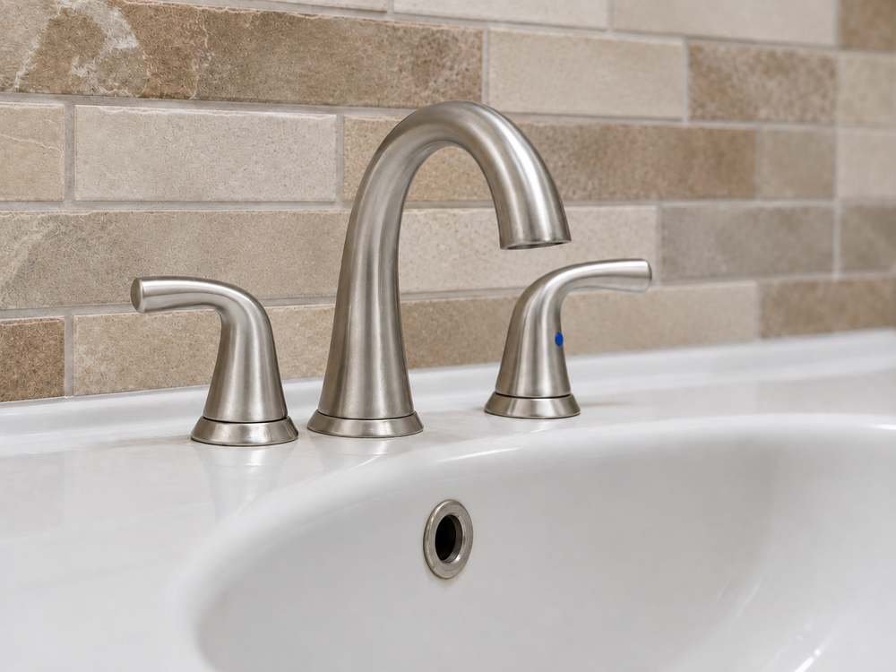The same sink with the staining removed after cleaning